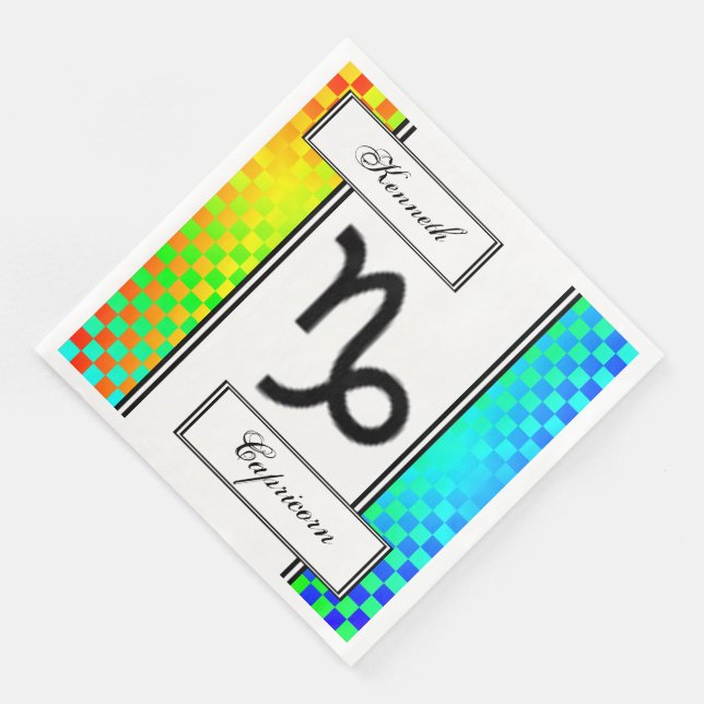 Capricorn Zodiac Symbol Standard by K Yoncich Napkin (Corner)