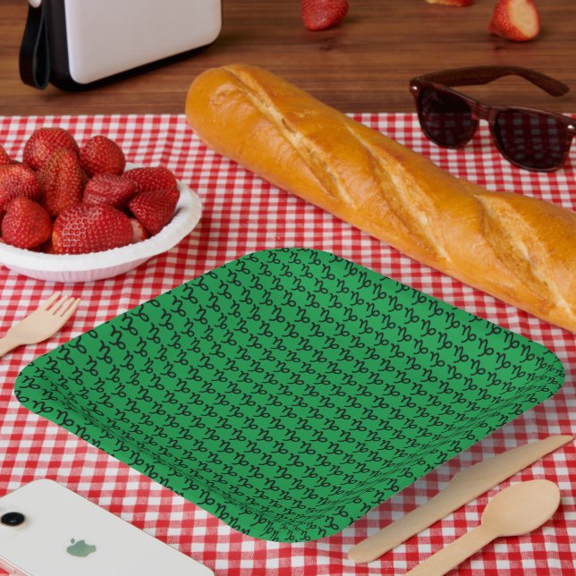 Capricorn Zodiac Symbol Standard by K Yoncich Paper Plate (Picnic)