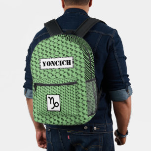 Capricorn Zodiac Symbol Standard by K Yoncich Printed Backpack