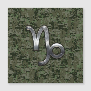 Capricorn Zodiac Symbol Woodland Camouflage