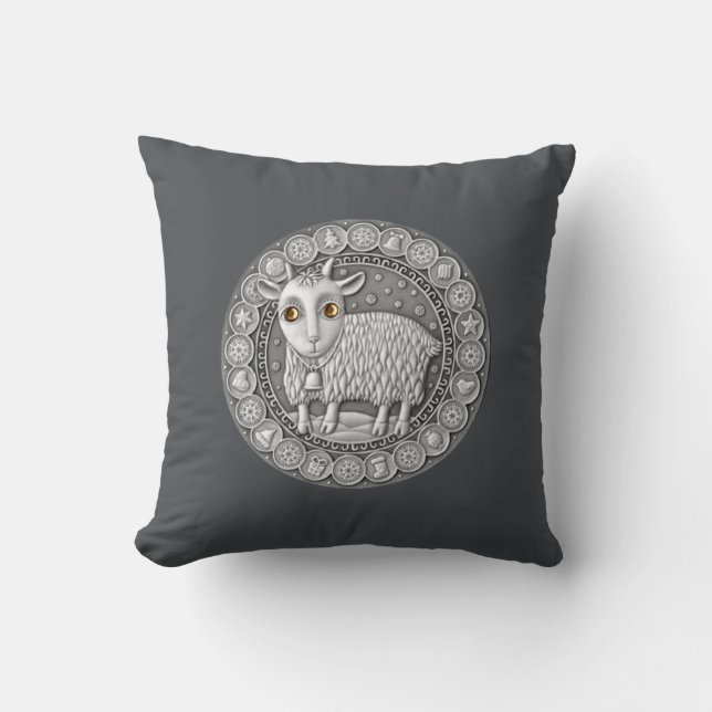 Capricorn Zodiac Throw Pillow 16" x 16" (Front)