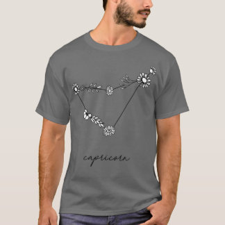 Capricorn Zodiac Wildflower Constellation T-Shirt