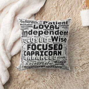 Capricorn Zodiac Word Cloud Inspiration Cushion