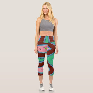 Capris, A multicolor trendy fabric pattern design Capri Leggings