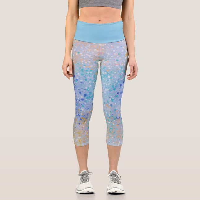 Capris Leggings with Colourful Splatter Dots (Front)