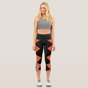 Capris leggings with zigzag pattern