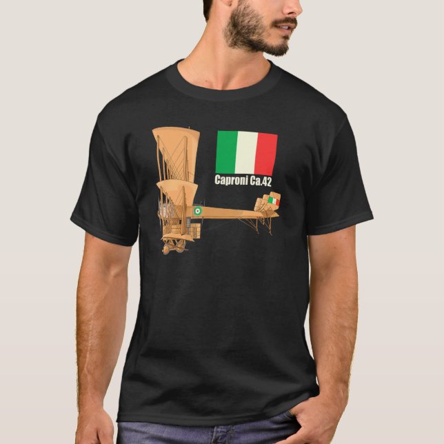 Caproni Ca4 Ca42 Ww1 Italian Heavy Bomber Triplane T-Shirt (Front)