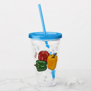 Capsicum cartoon illustration acrylic tumbler