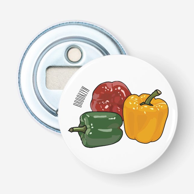 Capsicum cartoon illustration bottle opener (Front)