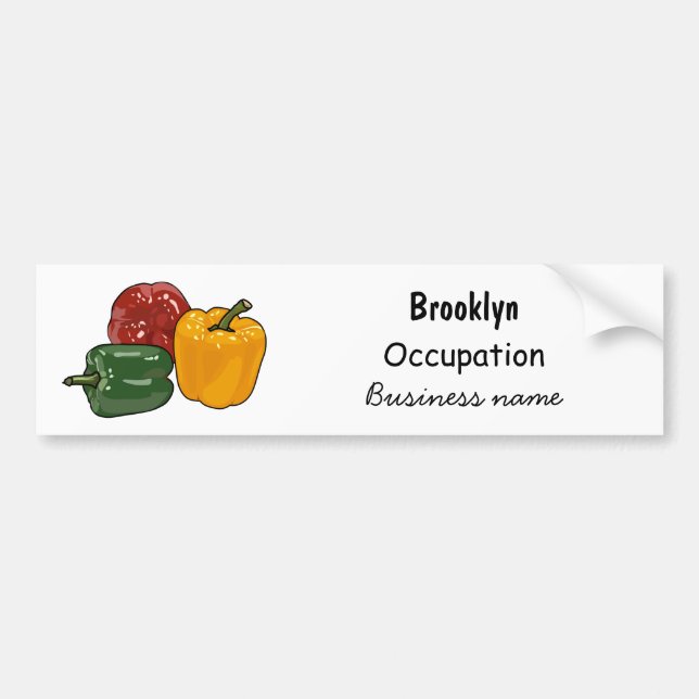 Capsicum cartoon illustration bumper sticker (Front)