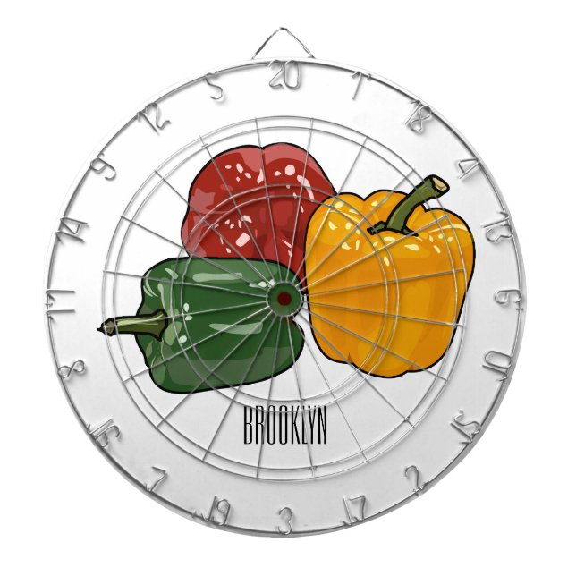 Capsicum cartoon illustration dartboard (Front)