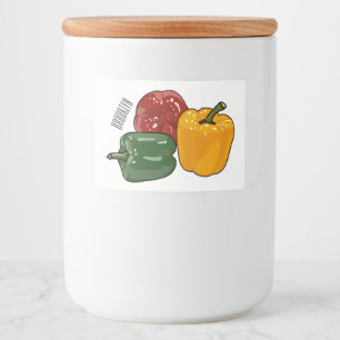 Capsicum cartoon illustration food label