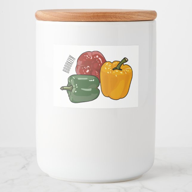 Capsicum cartoon illustration food label (Front)