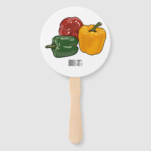 Capsicum cartoon illustration hand fan