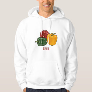 Capsicum cartoon illustration hoodie
