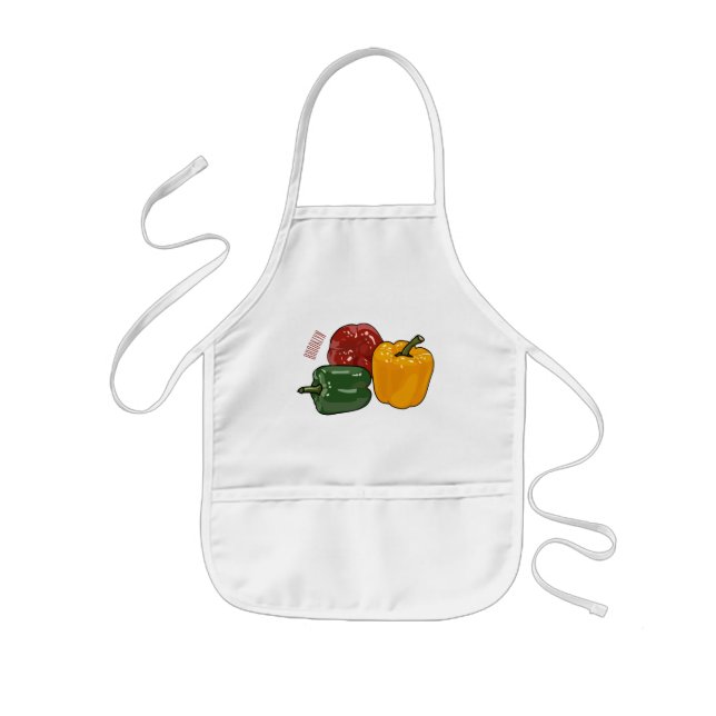Capsicum cartoon illustration kids apron (Front)