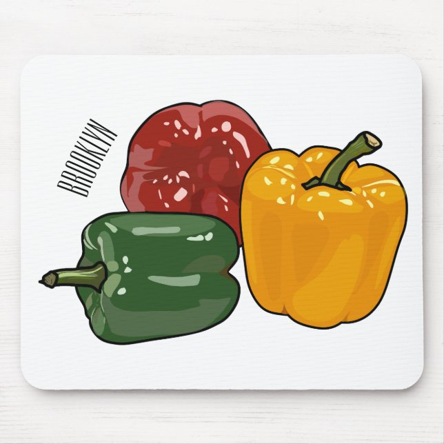 Capsicum cartoon illustration mouse mat (Front)