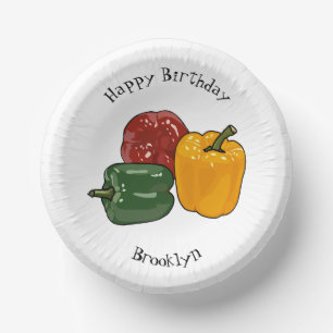 Capsicum cartoon illustration paper plate