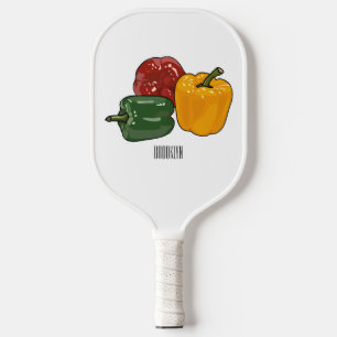 Capsicum cartoon illustration pickleball paddle