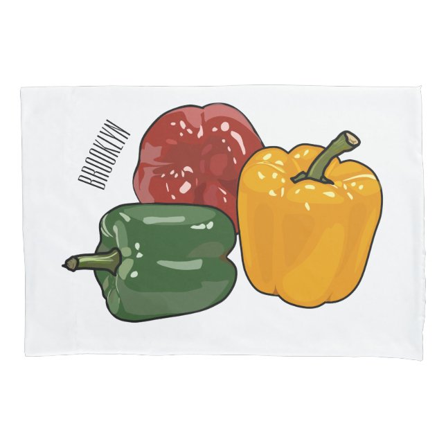 Capsicum cartoon illustration pillowcase (Front)
