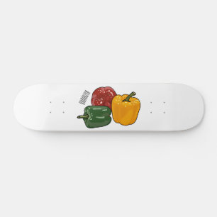 Capsicum cartoon illustration skateboard
