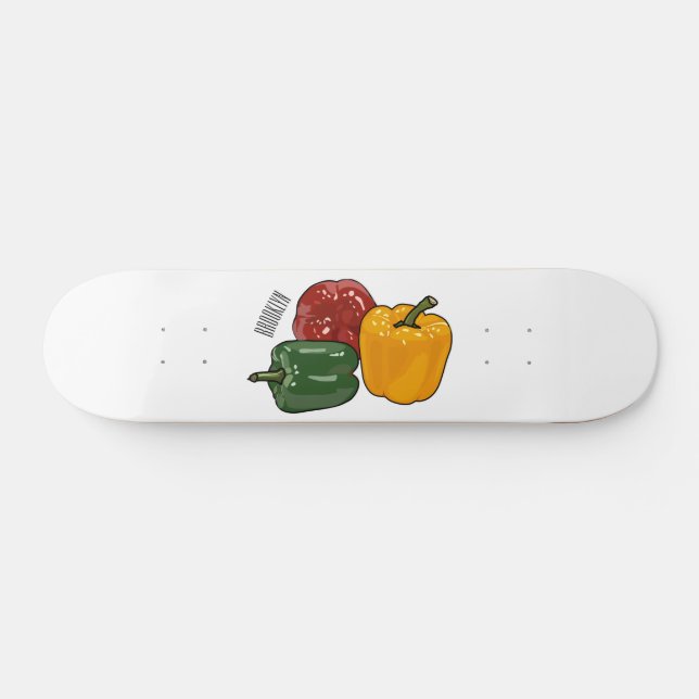 Capsicum cartoon illustration skateboard (Horz)