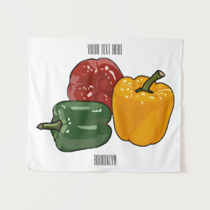 Capsicum cartoon illustration tapestry