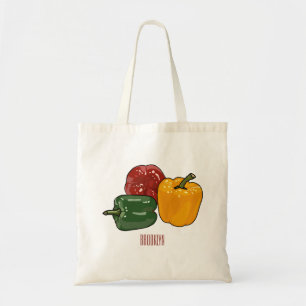 Capsicum cartoon illustration tote bag
