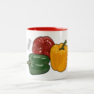 Capsicum cartoon illustration Two-Tone coffee mug