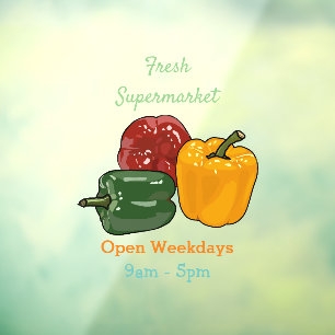 Capsicum cartoon illustration  window cling