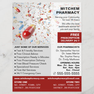 Capsule Design, Pharmacy, Pharmacists Advertising Flyer