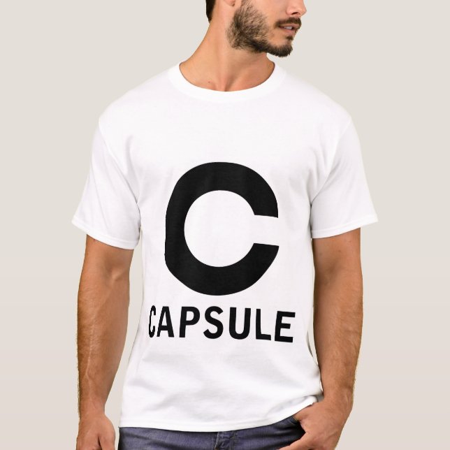 Capsule logo tee (black graphic, white shirt only) (Front)