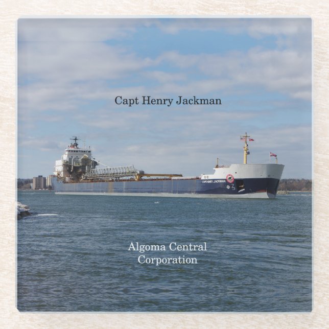 Capt Henry Jackman glass coaster (Front)