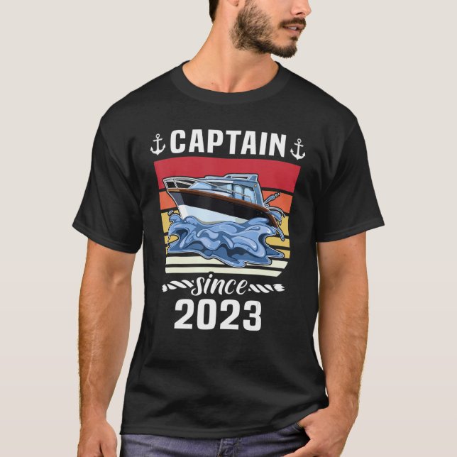 Captain 2023 Boat Driving Licence  Motorboat  Sail T-Shirt (Front)