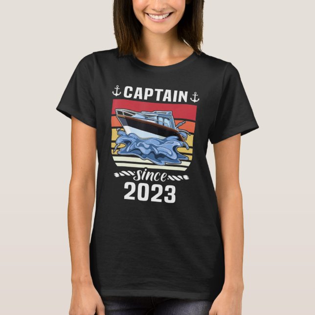 Captain 2023 Boat Driving Licence  Motorboat  Sail T-Shirt (Front)