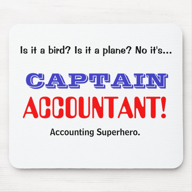 Captain Accountant Accounting Superhero Mouse Mat (Front)