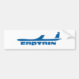 captain aeroplane design bumper sticker
