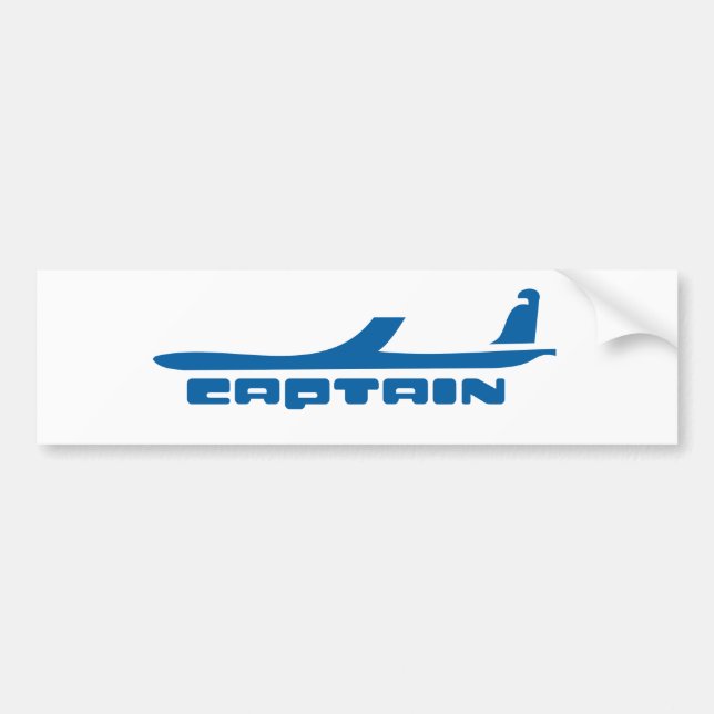 captain aeroplane design bumper sticker (Front)