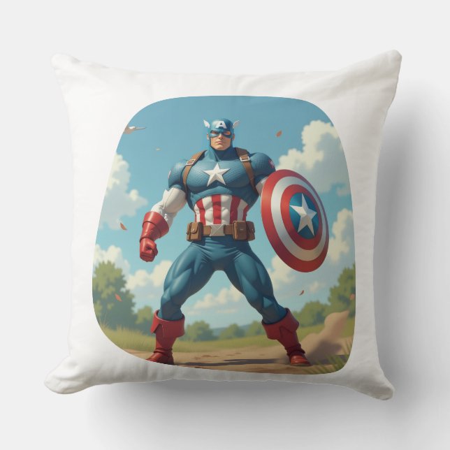 captain american Throw Pillow (Front)