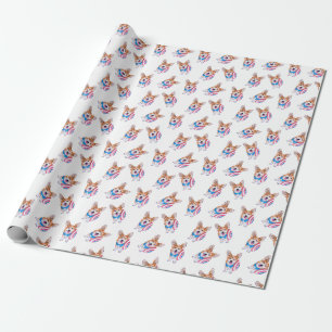 Captain Americorgi pattern Wrapping Paper