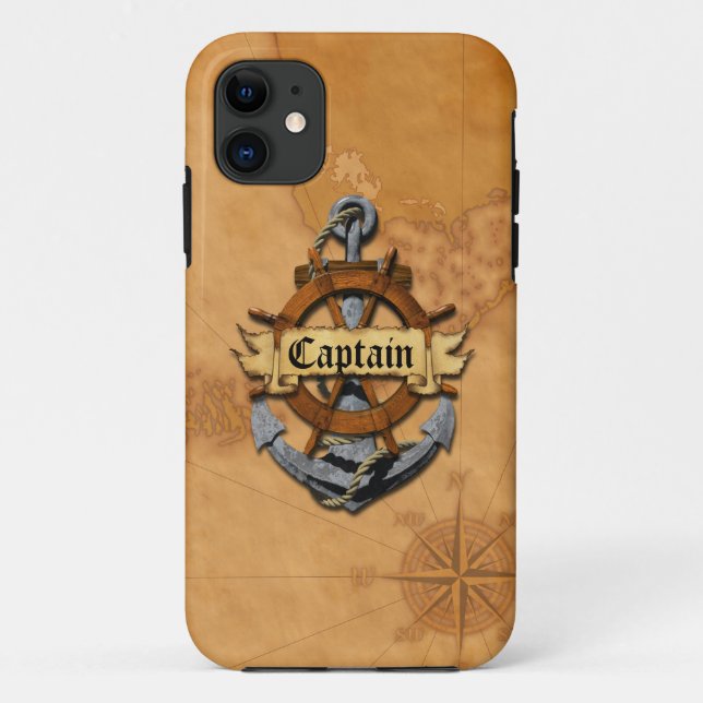 Captain Anchor And Wheel Case-Mate iPhone Case (Back)