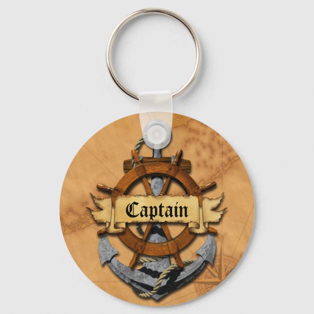 Captain Anchor And Wheel Key Ring (Front)