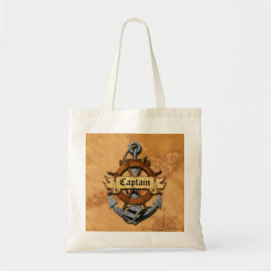 Captain Anchor And Wheel Tote Bag