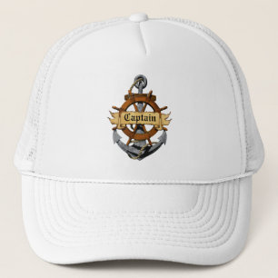 Captain Anchor And Wheel Trucker Hat