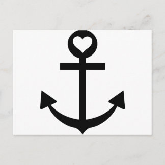 captain anchor heart postcard