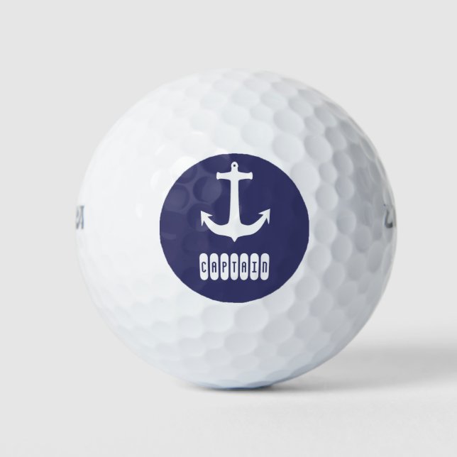 Captain Anchor Sea Ocean Sailing Golf Balls (Front)