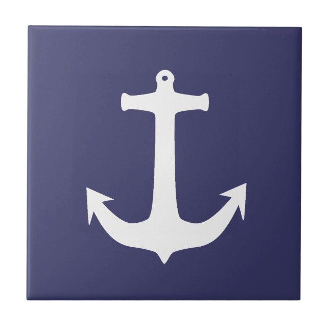 Captain Anchor Sea Ocean Sailing Tile (Front)