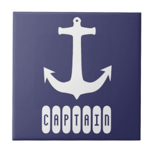 Captain Anchor Sea Ocean Sailing Tile