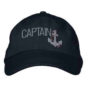 Captain And Anchor Embroidered Hat