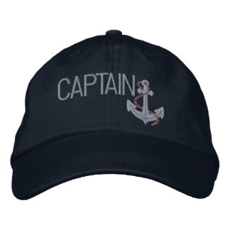 Captain And Anchor Embroidered Hat